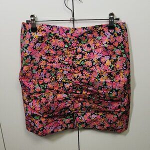 Zara Skirt Womens Size S Floral Mini, Front Slit